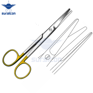 กรรไกร Mayo ขนาด 14.5 ซม. / 5-3/4 นิ้ว ปลายทู่ ตรง สีทอง TC สำหรับผ่าตัด ทางการแพทย์ ความแม่นยำสูง - Product Image 6