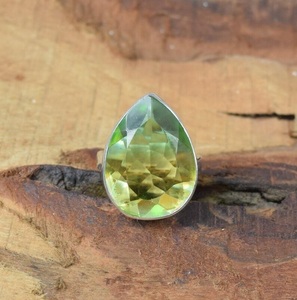 925 Sterling Silver Pear Shape Peridot <b>Quartz</b> <b>Ring</b> Natural Green Gemstone Handmade February Birthstone Jewelry Gift - Product Image 6