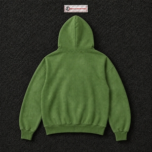 Sudadera con capucha verde personalizada con cremallera, estilo gótico oversize con gráfico de cruz y letras AB, ropa urbana unisex, sudadera con capucha de moda para hombre. - Product Image 6