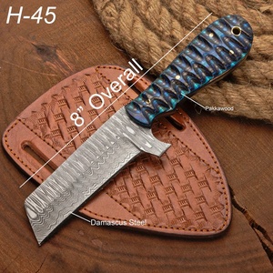 Custom Size Bull Cutter Cowboy <b>Knife</b> with Perfect <b>Handle</b> Grip Damascus Steel Blade with Pancake Leather Sheath - Product Image 4