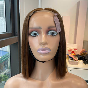 Peluca de cabello vietnamita liso sedoso súper doblemente trenzado marrón para mujer, de alta calidad, precio de fábrica al por mayor - Product Image 2