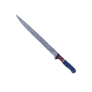 Cuchillo de Filetear de Acero de Damasco de 10/8 Pulgadas, Hecho a Mano y Personalizado por Burraq, con Funda de Cuero, Apto para Lavavajillas, Regalo para Pescadores - Product Image 2