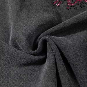 เสื้อยืดโอเวอร์ไซส์ลายกราฟิกสไตล์วินเทจสำหรับผู้ชาย ตกแต่งด้วยคริสตัล สไตล์ฮิปฮอป สตรีทแวร์ ผ้าคอตตอนหนานุ่ม ซักแบบวินเทจ ขายส่ง - Product Image 2