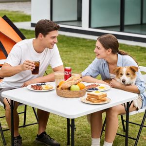 Tavolo Pieghevole Quadrato da 36 Pollici con Maniglia per il Trasporto, Tavolo Pieghevole per Carte - Product Image 2