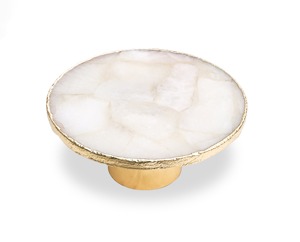 Luxury White <b>Marble</b> <b>Cake</b> <b>Stand</b> With Gold Metal Base Decorative Dessert Display <b>Stand</b> ideal For Wedding Bakery Table Decor - Product Image 2