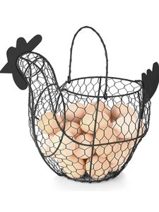 Metal Wire Storage <b>Basket</b> Bowl Shape With Handle For Kitchen Food Storage Rustic Design - Product Image 4