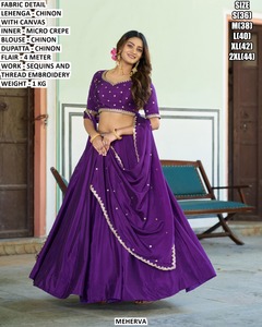 Vintage Pink Traditional Ethnic <b>Lehenga</b> Choli for Women Floor-Length Party Wear with Sun Protection - Product Image 3