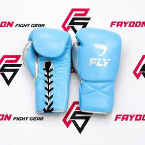Guantes de boxeo FLY personalizados en color y tamaño, con cordones, negros y dorados, para entrenamiento en el gimnasio, entrenamiento de Muay Thai, guantes de cuero. - Product Image 3