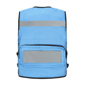 Gilet de sécurité réfléchissant haute visibilité, robuste, 100% polyester, uniforme médical, gilet à outils avec plusieurs poches pour hommes - Product Image 2