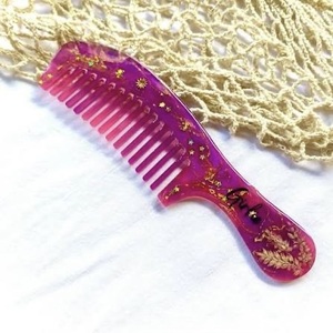 Peigne en résine professionnel pour coiffeur, pour la coiffure en salon, écologique, décoration DIY, haute qualité, forme personnalisée ILAHI, art populaire - Product Image 1