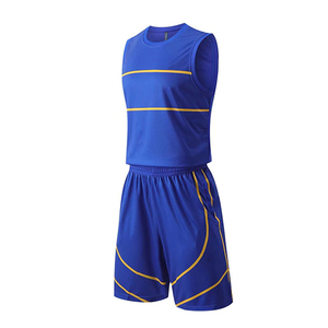 Ensemble de maillots et shorts de basket-ball pour hommes, impression par sublimation personnalisée du nom et du numéro de l'équipe, uniforme sans manches, vêtements de sport OEM pour adultes, anti-UV - Product Image 3