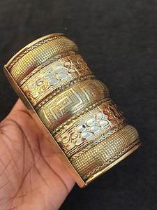 Brass Christian Cuff Bracelets <b>Set</b> Silver Plated Flower Pattern Festival Bangles for <b>Women</b> Vintage Gift <b>Jewelry</b> - Product Image 2
