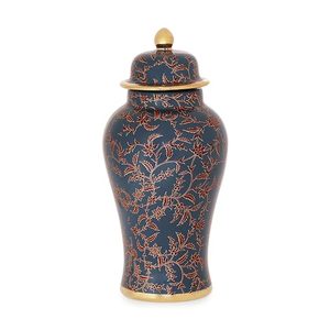 Antique Teardrop Porcelain Urn with Blue Floral Pattern <b>for</b> <b>Pet</b> Caskets & Urns - Product Image 3