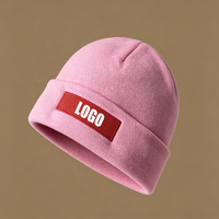 Bonnet tricoté élastique très populaire, haute qualité, pour femmes et hommes, hiver, décontracté, chaud, avec revers et logo brodé