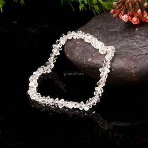 Pulsera de Diamantes Herkimer Transparentes AAA, Hecha a Mano, con Cristales Curativos, Pulsera Elástica con Cuentas de Diamantes Herkimer Naturales - Product Image 3