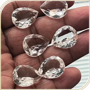 Pierre précieuse en quartz cristal naturel, pierre taillée de forme ovale, 16x20mm, blanc premium, 20 carats, certifiée CMA, pour bijoux - Product Image 5