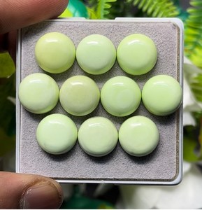 พลอยเพทายสังเคราะห์ทรงกลมสีเขียวขนาด 12 มม. สำหรับทำเครื่องประดับ - Product Image 2
