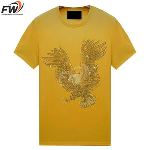 Camiseta Extra Grande Personalizada de 240 g/m², 100 % Algodón, Unisex, para Hombre, con Pedrería, Diseño Estampado, Antiarrugas, Manga Corta - Product Image 1