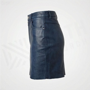 Jupe crayon mini en similicuir taille haute pour femme avec fermeture éclair avant, style moto, couleur unie, à porter toute l'année - Product Image 3