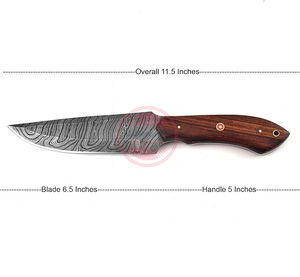 มีดดาบดามัสกัสคุณภาพสูง ผลิตด้วยมือ ตีขึ้นรูปด้วยมือ ใบมีดเต็มด้าม สำหรับตั้งแคมป์และเอาตัวรอด - Product Image 2