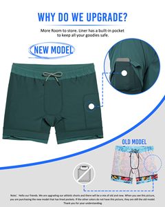 Men's Solid Green Quick Dry Drawstring <b>Shorts</b> with Pockets Casual Sport <b>Short</b> Length Mid Waist Woven <b>Polyester</b> - Product Image 2