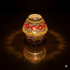 Lámpara de Mesa de Vidrio Roja/Amarilla Estilo Bohemio Hecha a Mano, Tamaño/Enchufe Personalizado, Lámpara Decorativa de Noche para Bodas, Navidad, Hogar, Lámparas de Aceite - Product Image 3