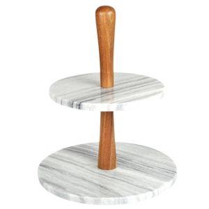 Soporte de Pastel de Dos Niveles de Metal con Diseño de Malla Metálica y Base Redonda - Product Image 2