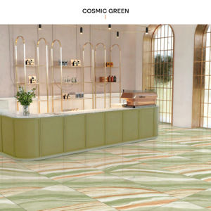 Azulejos de porcelana vitrificada brillante de 600x1200 mm, color verde cósmico intenso, acabado ultra brillante, azulejos de 60x120 cm para dormitorio y sala de estar de lujo. - Product Image 1