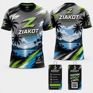 ZIAKOT industry New design Men's Custom White Black-Old Gold 3D Pattern Design Hawaii Coconut Trees Performance <b>T</b>-<b>Shirt</b> - Product Image 2