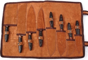 Ensemble de couteaux de cuisine en acier au carbone, 5 pièces, forgés à la main, manche en bois, durables, multifonctionnels, pour un usage quotidien - Product Image 2