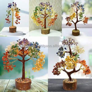 MULTI STONE GEMSTONE CHAKRA GUÉRISON BONSAI ARBRE D'ARGENT DE 300 CHIPS CRISTAUX NATURELS MULTY ARBRE DÉCORATION BUREAU DÉCOR MAISON - Product Image 6