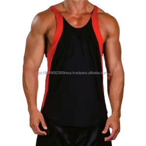 Débardeurs de sport sans manches en coton 100% pour hommes, coupe ajustée, logo personnalisé, fabrication bon marché - Product Image 1