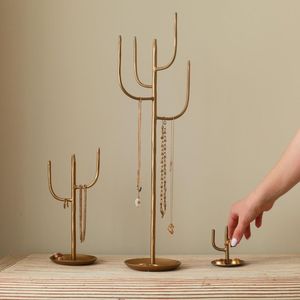 Golden Floral Jewelry <b>Stand</b> With <b>Bird</b> Tag Multi Functional Organizer For Necklaces Earrings Bohemian Decorative Display Tray - Product Image 5