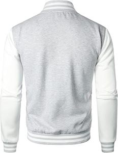 Vestes universitaires en laine personnalisées de haute qualité pour étudiants, style patchwork, devant uni, coupe classique, vente en gros - Product Image 5