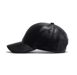 Top Quality Unisex 5 Panel <b>Baseball</b> <b>Cap</b> Waterproof Black Cotton Sports <b>Cap</b> Leather Touch Fitted OEM Wholesale - Product Image 6