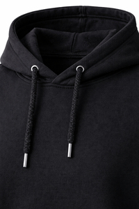 Sweat à capuche noir vierge personnalisé en coton et polyester épais, respirant, pour hommes, OEM ODM - Product Image 6