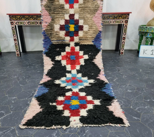 Alfombra de Nudos Marroquí de Lujo, Multicolor, de Lana, Hecha a Mano, Acolchada, Resistente a las Manchas, Antideslizante, para Sala de Estar, Hotel, Lavable a Mano - Product Image 2