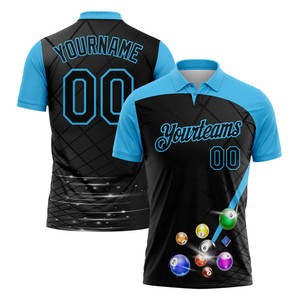 Camiseta Polo al por Mayor con Logotipo Personalizado, Tela 100% Poliéster, Uniforme de Equipo, Impresión por Sublimación, Camisetas Polo de Billar - Product Image 3