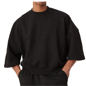 Sweat-shirt polaire oversize pour homme, coupe ample à épaules tombantes, pull streetwear à manches longues, haut tendance avec impression graphique personnalisée - Product Image 1