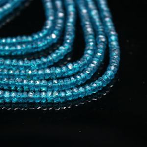 Cuentas Rondelle facetadas de Topacio Azul de Londres, cuentas recubiertas de Topacio Azul de Londres Natural para la fabricación de joyas - Product Image 5