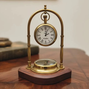 Compact Decorative Metal <b>Desk</b> Clock For <b>Study</b> Corner With Stylish Frame And Functional Home Decor Accent - Product Image 1