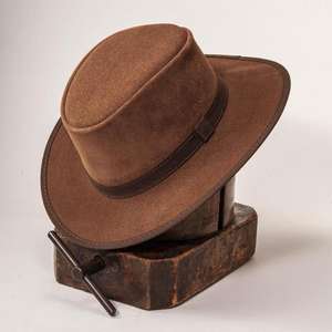 Sombreros de Cuero para Caballero, Hechos a Mano, Sombreros Vaqueros de Cuero de Búfalo Auténtico, Estilo Ecuestre, Sombreros de Jinete Austriaco - Product Image 1