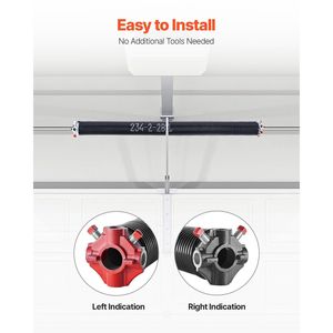 Paire de ressorts de torsion pour porte de garage, 0,234 x 2 x 28 pouces, revêtement noir, 16 000 cycles, électrophorèse, remplacement pour garages existants - Product Image 5