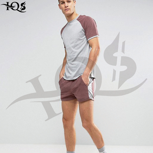 Men Raglan Sleeve T-<b>Shirt</b> O-Neck Color Blocked 100% Cotton Jersey Casual Wear Regular Fit Blank - Product Image 2