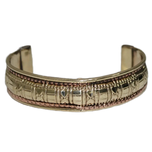 Brazalete de Latón, Brazalete Étnico de Latón, Brazalete Dorado para Hombre, Brazalete de Latón Ajustable, Brazalete de Metal Bohemio, Brazalete Tribal - Product Image 1