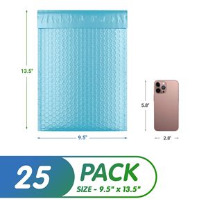 Buste Imbottite Autosigillanti Azzurre 9,5 X 13,5 Pollici, Confezione da 25, Buste per Spedizioni Resistenti con Imbottitura a Bolle - Product Image 2