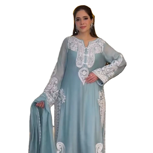 Traditional Ethnic Stitched Pure Soft Nylon Organza <b>Silk</b> Embroidery RN Loose Fit Party <b>Kurta</b>/Kurti Women Winter Summer - Product Image 1