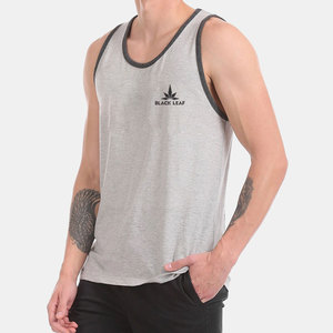 BLACK <b>LEAF</b> Fitness Clothing Pakistan Made Polyester/Cotton Breathable Tank Top Factory Direct Sale Plus Size Summer Wear Men for - Product Image 3