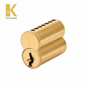 Cerradura de cilindro con logotipo personalizado disponible, latón satinado, 7 pines, ranura en E, SFIC, para seguridad de puertas - Product Image 1