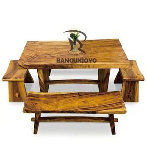 Modern design, durable suar wood <b>dining</b> <b>table</b> set, perfect for complementing your home - Product Image 2